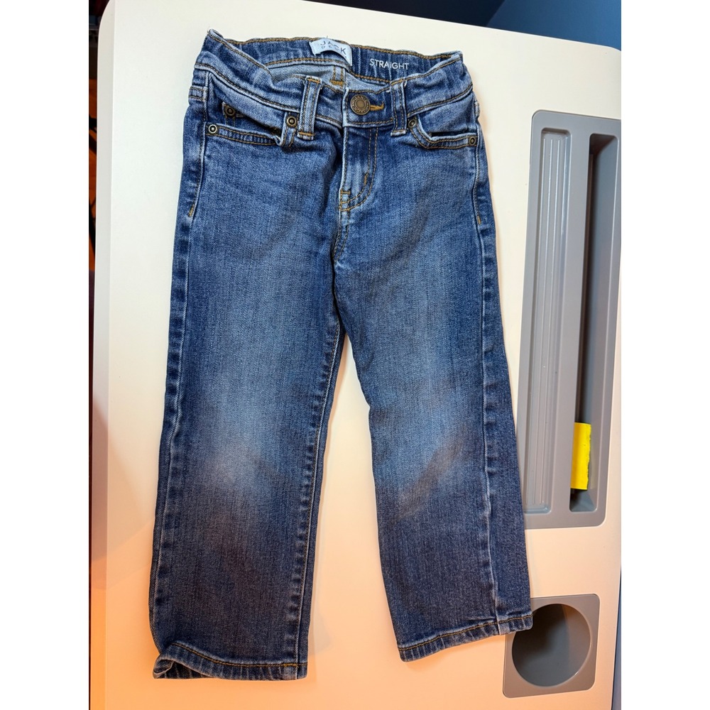 Janie and Jack Straight Jeans Kids Size 3 Blue Denim Adjustable Waist